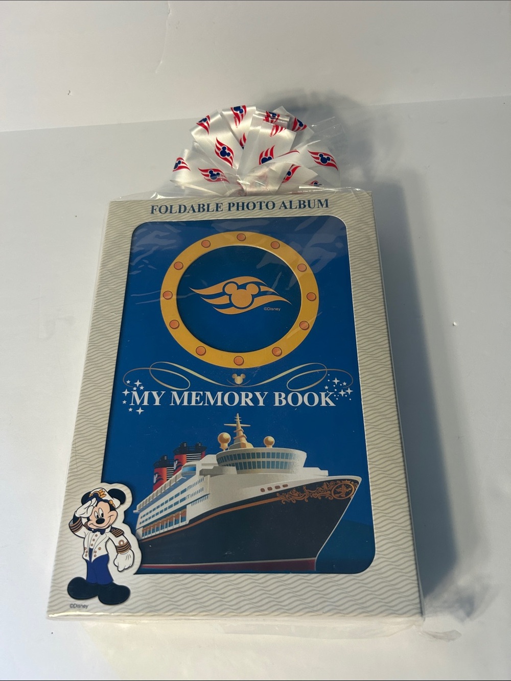 New Disney Cruises Foldable My Memory Book Photo Album - Blue, White, Yellow